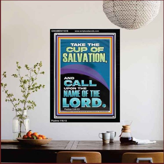 TAKE THE CUP OF SALVATION AND CALL UPON THE NAME OF THE LORD  Modern Wall Art  GWAMEN11818  