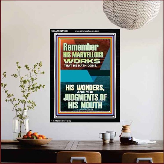 HIS MARVELLOUS WONDERS AND THE JUDGEMENTS OF HIS MOUTH  Custom Modern Wall Art  GWAMEN11839  