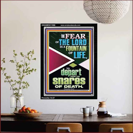 THE FEAR OF THE LORD IS THE FOUNTAIN OF LIFE  Large Scripture Wall Art  GWAMEN11966  