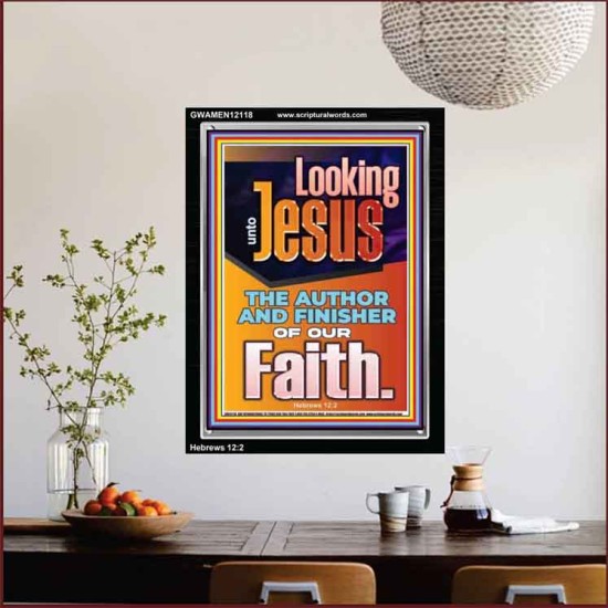 LOOKING UNTO JESUS THE AUTHOR AND FINISHER OF OUR FAITH  Biblical Art  GWAMEN12118  
