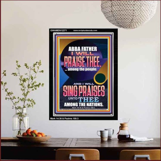 I WILL SING PRAISES UNTO THEE AMONG THE NATIONS  Contemporary Christian Wall Art  GWAMEN12271  