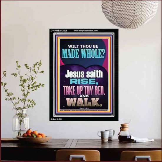 RISE TAKE UP THY BED AND WALK  Custom Wall Scripture Art  GWAMEN12326  