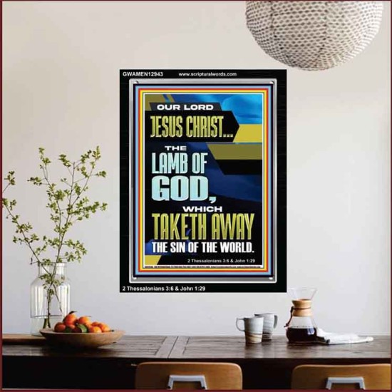 LAMB OF GOD WHICH TAKETH AWAY THE SIN OF THE WORLD  Ultimate Inspirational Wall Art Portrait  GWAMEN12943  