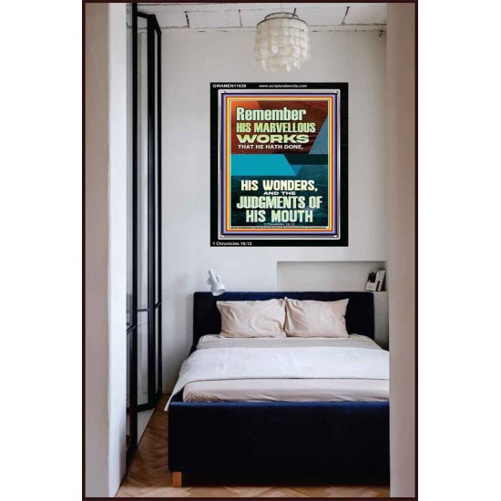 HIS MARVELLOUS WONDERS AND THE JUDGEMENTS OF HIS MOUTH  Custom Modern Wall Art  GWAMEN11839  