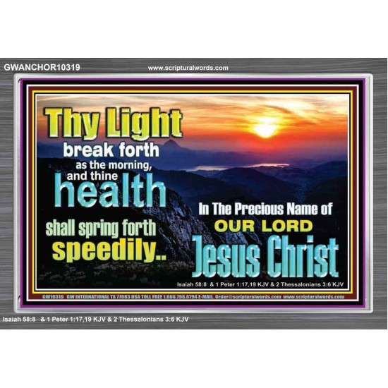 THY HEALTH WILL SPRING FORTH SPEEDILY  Custom Inspiration Scriptural Art Acrylic Frame  GWANCHOR10319  