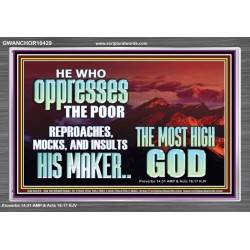 OPRRESSING THE POOR IS AGAINST THE WILL OF GOD  Large Scripture Wall Art  GWANCHOR10429  "33X25"