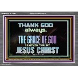 THANKING GOD ALWAYS OPENS GREATER DOOR  Scriptural Décor Acrylic Frame  GWANCHOR10442  "33X25"