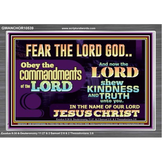 OBEY THE COMMANDMENT OF THE LORD  Contemporary Christian Wall Art Acrylic Frame  GWANCHOR10539  