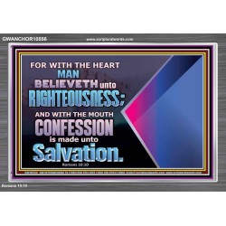 TRUSTING WITH THE HEART LEADS TO RIGHTEOUSNESS  Christian Quotes Acrylic Frame  GWANCHOR10556  "33X25"
