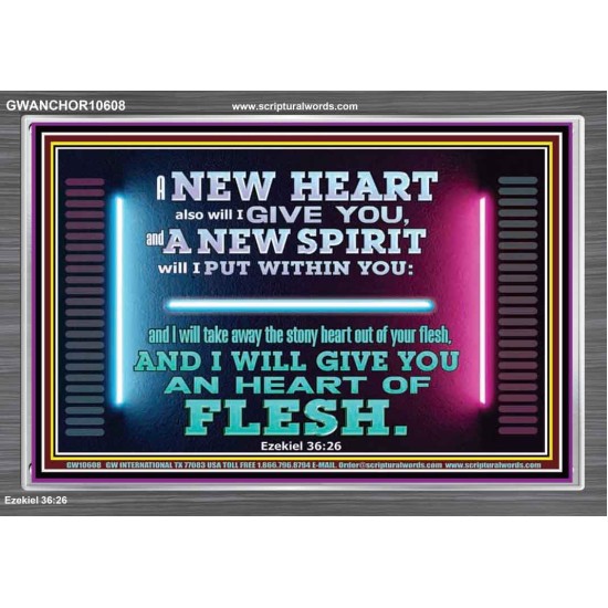 A NEW HEART ALSO WILL I GIVE YOU  Custom Wall Scriptural Art  GWANCHOR10608  