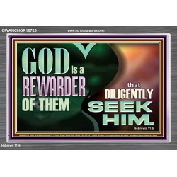 GOD IS A REWARDER OF THEM THAT DILIGENTLY SEEK HIM  Large Scripture Wall Art  GWANCHOR10723  "33X25"