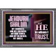 JEHOVAH SHALOM OUR GOODNESS FORTRESS HIGH TOWER DELIVERER AND SHIELD  Encouraging Bible Verse Acrylic Frame  GWANCHOR10749  