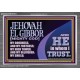 JEHOVAH EL GIBBOR MIGHTY GOD OUR GOODNESS FORTRESS HIGH TOWER DELIVERER AND SHIELD  Encouraging Bible Verse Acrylic Frame  GWANCHOR10751  