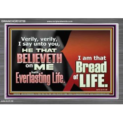 HE THAT BELIEVETH ON ME HATH EVERLASTING LIFE  Contemporary Christian Wall Art  GWANCHOR10758  "33X25"