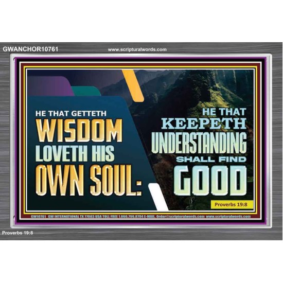 HE THAT GETTETH WISDOM LOVETH HIS OWN SOUL  Bible Verse Art Acrylic Frame  GWANCHOR10761  