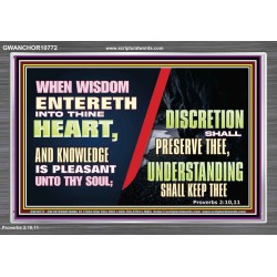 KNOWLEDGE IS PLEASANT UNTO THY SOUL UNDERSTANDING SHALL KEEP THEE  Bible Verse Acrylic Frame  GWANCHOR10772  "33X25"