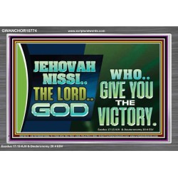 JEHOVAHNISSI THE LORD GOD WHO GIVE YOU THE VICTORY  Bible Verses Wall Art  GWANCHOR10774  "33X25"