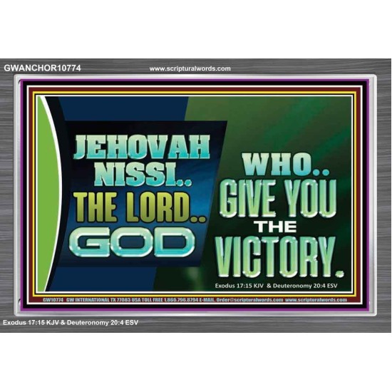 JEHOVAHNISSI THE LORD GOD WHO GIVE YOU THE VICTORY  Bible Verses Wall Art  GWANCHOR10774  