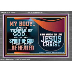 YOU ARE THE TEMPLE OF GOD BE HEALED IN THE NAME OF JESUS CHRIST  Bible Verse Wall Art  GWANCHOR10777  "33X25"