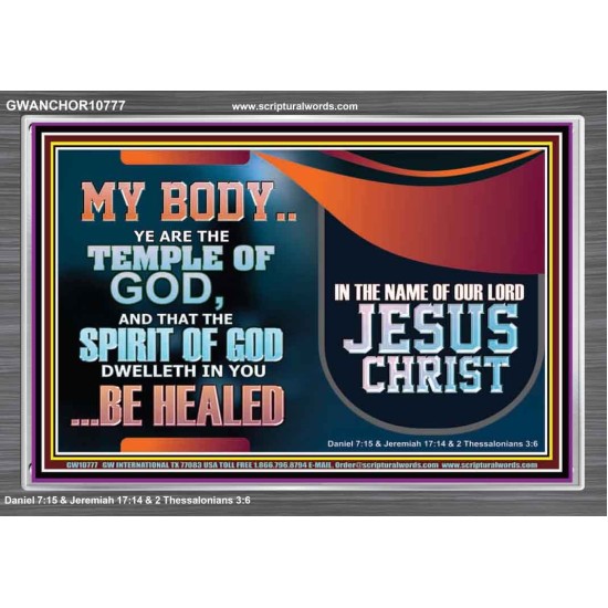 YOU ARE THE TEMPLE OF GOD BE HEALED IN THE NAME OF JESUS CHRIST  Bible Verse Wall Art  GWANCHOR10777  