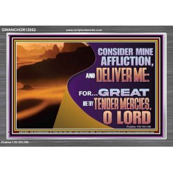 CONSIDER MINE AFFLICTION O LORD  Christian Artwork Glass Acrylic Frame  GWANCHOR12052  "33X25"