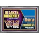 HEARKEN DILIGENTLY UNTO THE VOICE OF THE LORD THY GOD  Custom Wall Scriptural Art  GWANCHOR12126  