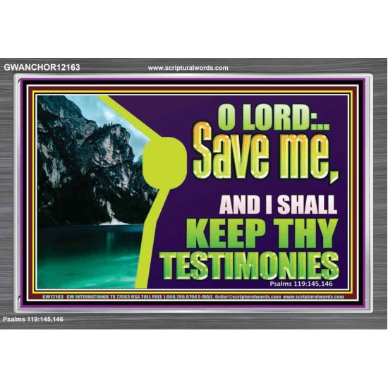 SAVE ME AND I SHALL KEEP THY TESTIMONIES  Inspirational Bible Verses Acrylic Frame  GWANCHOR12163  