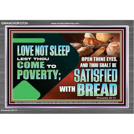 LOVE NOT SLEEP LEST THOU COME TO POVERTY  Bible Verse Art Acrylic Frame  GWANCHOR12724  