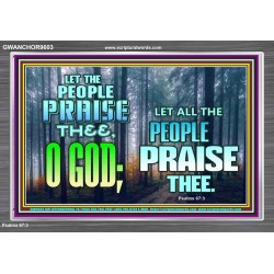 LET THE PEOPLE PRAISE THEE O GOD  Kitchen Wall Décor  GWANCHOR9603  "33X25"