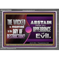 THE WICKED RESERVED FOR DAY OF DESTRUCTION  Acrylic Frame Scripture Décor  GWANCHOR9899  "33X25"