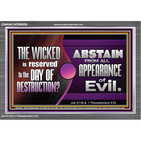 THE WICKED RESERVED FOR DAY OF DESTRUCTION  Acrylic Frame Scripture Décor  GWANCHOR9899  