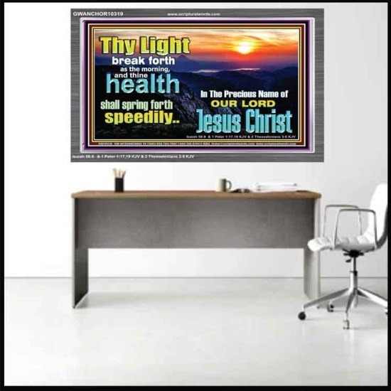 THY HEALTH WILL SPRING FORTH SPEEDILY  Custom Inspiration Scriptural Art Acrylic Frame  GWANCHOR10319  