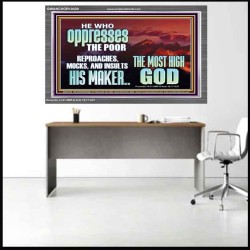 OPRRESSING THE POOR IS AGAINST THE WILL OF GOD  Large Scripture Wall Art  GWANCHOR10429  "33X25"
