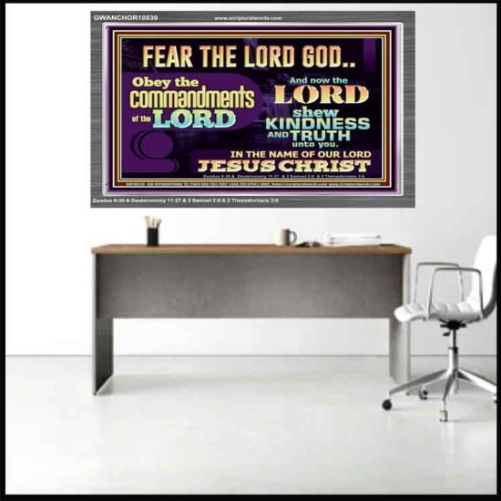 OBEY THE COMMANDMENT OF THE LORD  Contemporary Christian Wall Art Acrylic Frame  GWANCHOR10539  