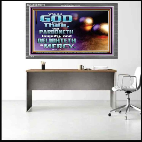 JEHOVAH OUR GOD WHO PARDONETH INIQUITIES AND DELIGHTETH IN MERCIES  Scriptural Décor  GWANCHOR10578  