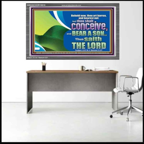 BEHOLD NOW THOU SHALL CONCEIVE  Custom Christian Artwork Acrylic Frame  GWANCHOR10610  