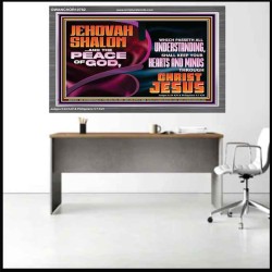 JEHOVAH SHALOM THE PEACE OF GOD KEEP YOUR HEARTS AND MINDS  Bible Verse Wall Art Acrylic Frame  GWANCHOR10782  "33X25"
