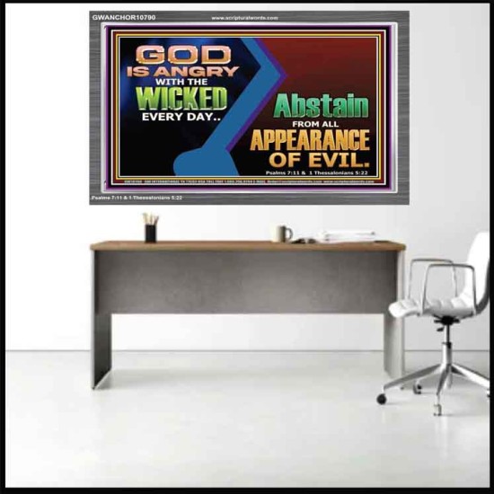 GOD IS ANGRY WITH THE WICKED EVERY DAY  Biblical Paintings Acrylic Frame  GWANCHOR10790  