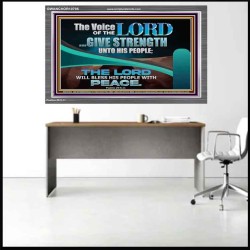 THE VOICE OF THE LORD GIVE STRENGTH UNTO HIS PEOPLE  Contemporary Christian Wall Art Acrylic Frame  GWANCHOR10795  "33X25"