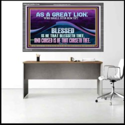 AS A GREAT LION WHO SHALL STIR HIM UP  Scriptural Portrait Glass Acrylic Frame  GWANCHOR11743  