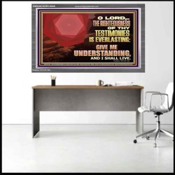 THE RIGHTEOUSNESS OF THY TESTIMONIES IS EVERLASTING O LORD  Religious Wall Art   GWANCHOR12048  "33X25"