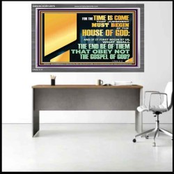 FOR THE TIME IS COME THAT JUDGEMENT MUST BEGIN AT THE HOUSE OF THE LORD  Modern Christian Wall Décor Acrylic Frame  GWANCHOR12075  "33X25"