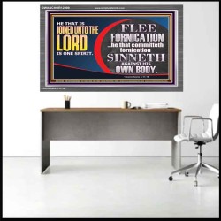 HE THAT IS JOINED UNTO THE LORD IS ONE SPIRIT FLEE FORNICATION  Scriptural Décor  GWANCHOR12098  "33X25"