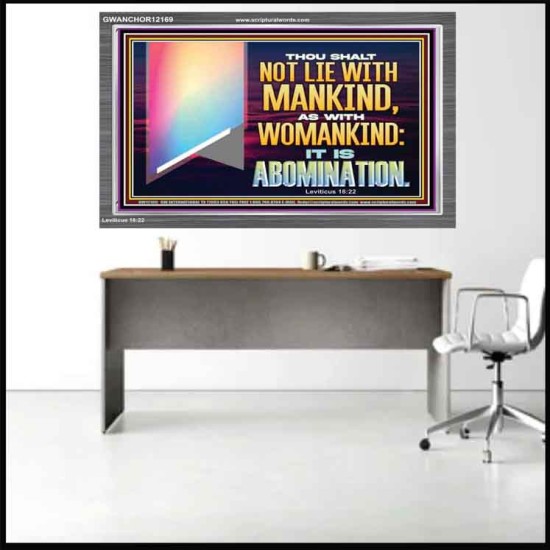 THOU SHALT NOT LIE WITH MANKIND AS WITH WOMANKIND IT IS ABOMINATION  Bible Verse for Home Acrylic Frame  GWANCHOR12169  