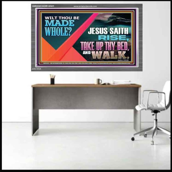 JESUS SAITH RISE TAKE UP THY BED AND WALK  Unique Scriptural Acrylic Frame  GWANCHOR12321  