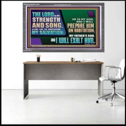 THE LORD IS MY STRENGTH AND SONG AND I WILL EXALT HIM  Children Room Wall Acrylic Frame  GWANCHOR12357  "33X25"