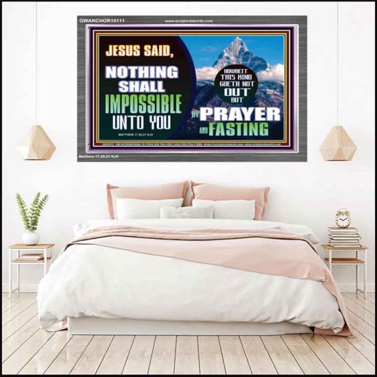 WITH GOD NOTHING SHALL BE IMPOSSIBLE  Modern Wall Art  GWANCHOR10111  