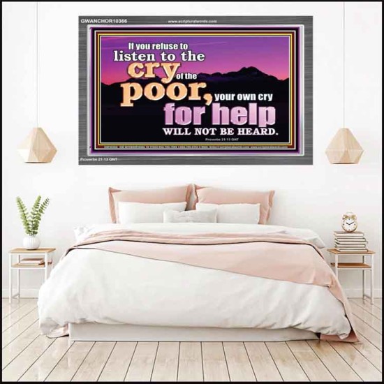 BE COMPASSIONATE LISTEN TO THE CRY OF THE POOR   Righteous Living Christian Acrylic Frame  GWANCHOR10366  