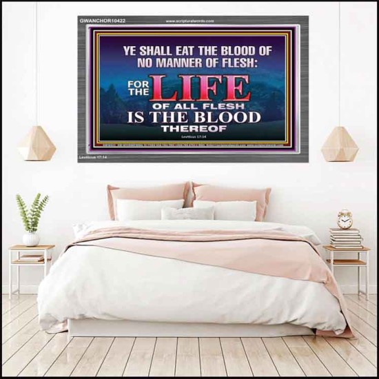 LIFE OF FLESH IS THE BLOOD EAT NO MANNER OF FLESH WITH BLOOD  Church Acrylic Frame  GWANCHOR10422  