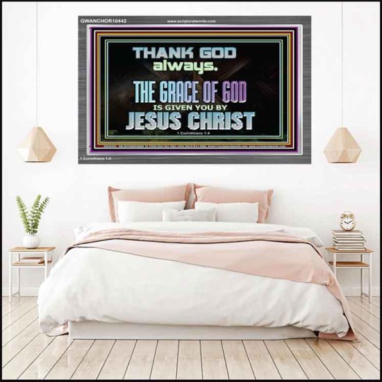 THANKING GOD ALWAYS OPENS GREATER DOOR  Scriptural Décor Acrylic Frame  GWANCHOR10442  